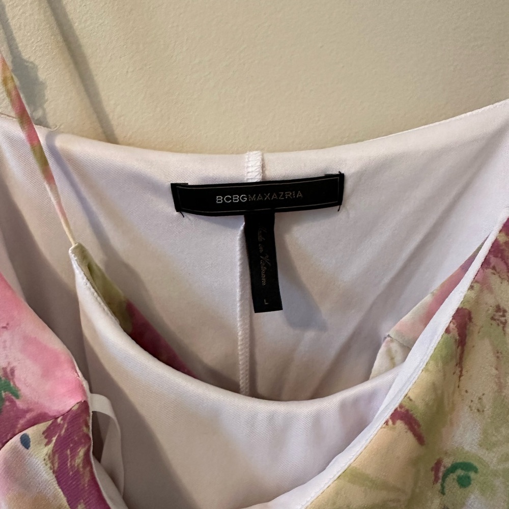 BCBGMaxAzria Pink Floral Ruffle Mini Dress - Picture 2 of 2